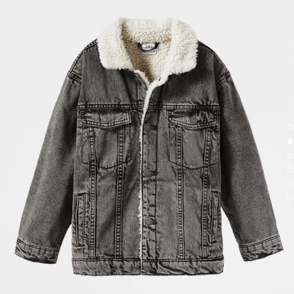 NWOT Zara Kids/Boys Fleece Trim Denim Jacket Size 13-14 Y - Picture 2 of 6